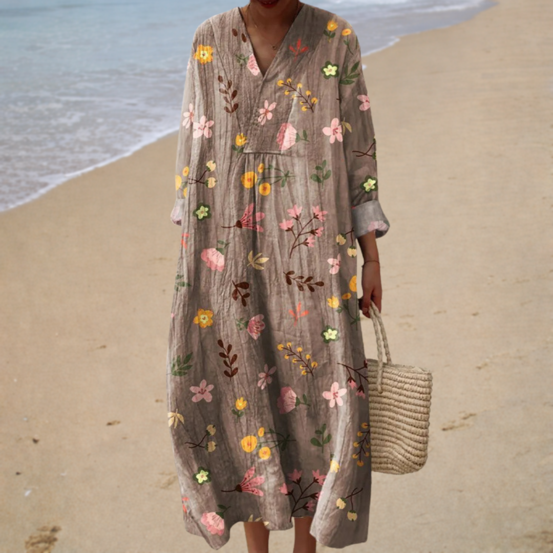体形を綺麗に見せるプリント夏ワンピース