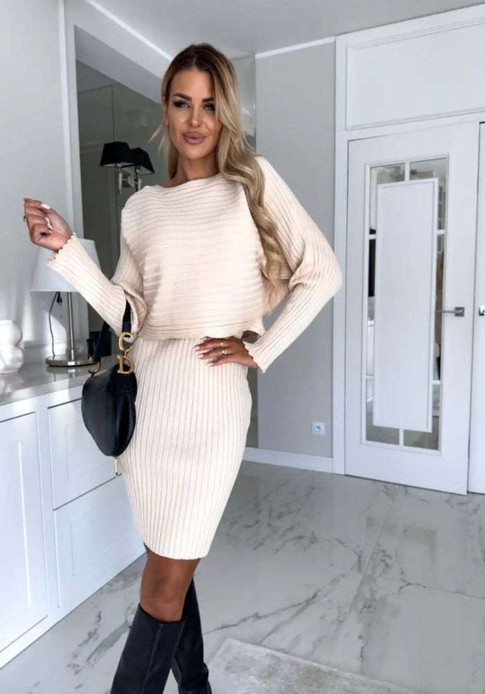 LARISSA™ - リブニットツーピースセット
