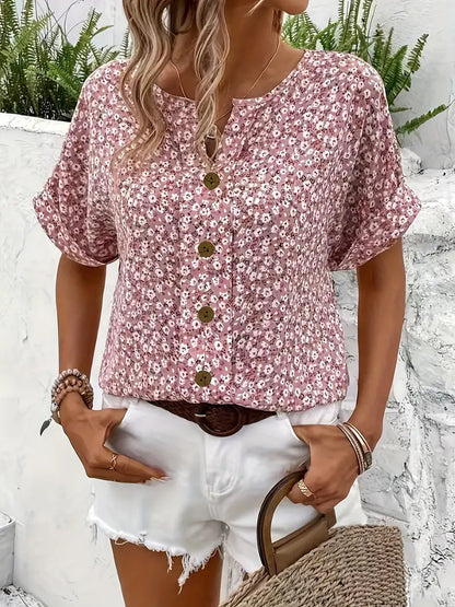 Zeylia™ | シックフローラルプリントブラウス
