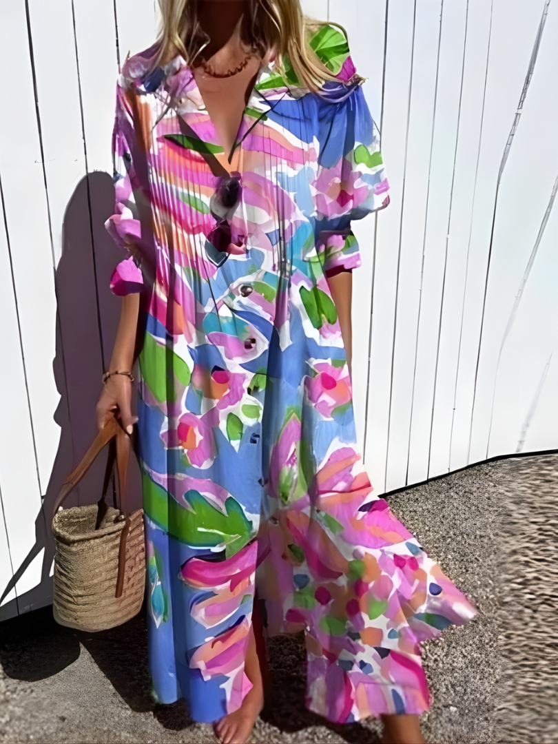Susan™ | Artistic Pattern Casual Maxi Dress