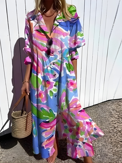 Susan™ | Artistic Pattern Casual Maxi Dress
