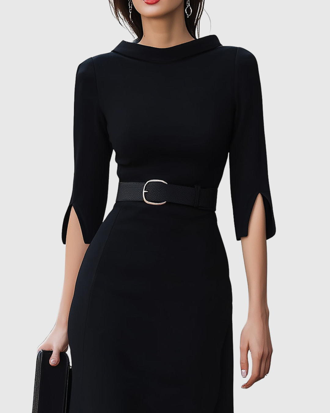 ブライスウィン | クラシックブラックミディドレス