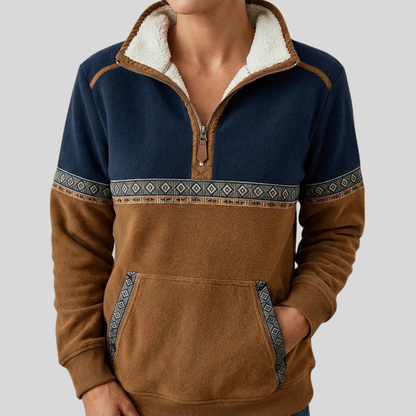 Alvette™ | シェルパカラー ハーフジップ プルオーバー