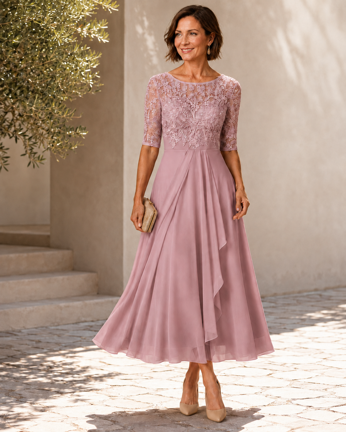 Rosalie – The Flattering Lace Midi Dress