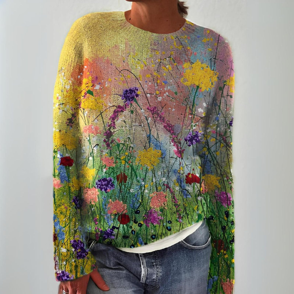 Amoria™ | Cozy Flower Design Sweater