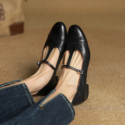 Granelle™ パンチング Tストラップシューズ