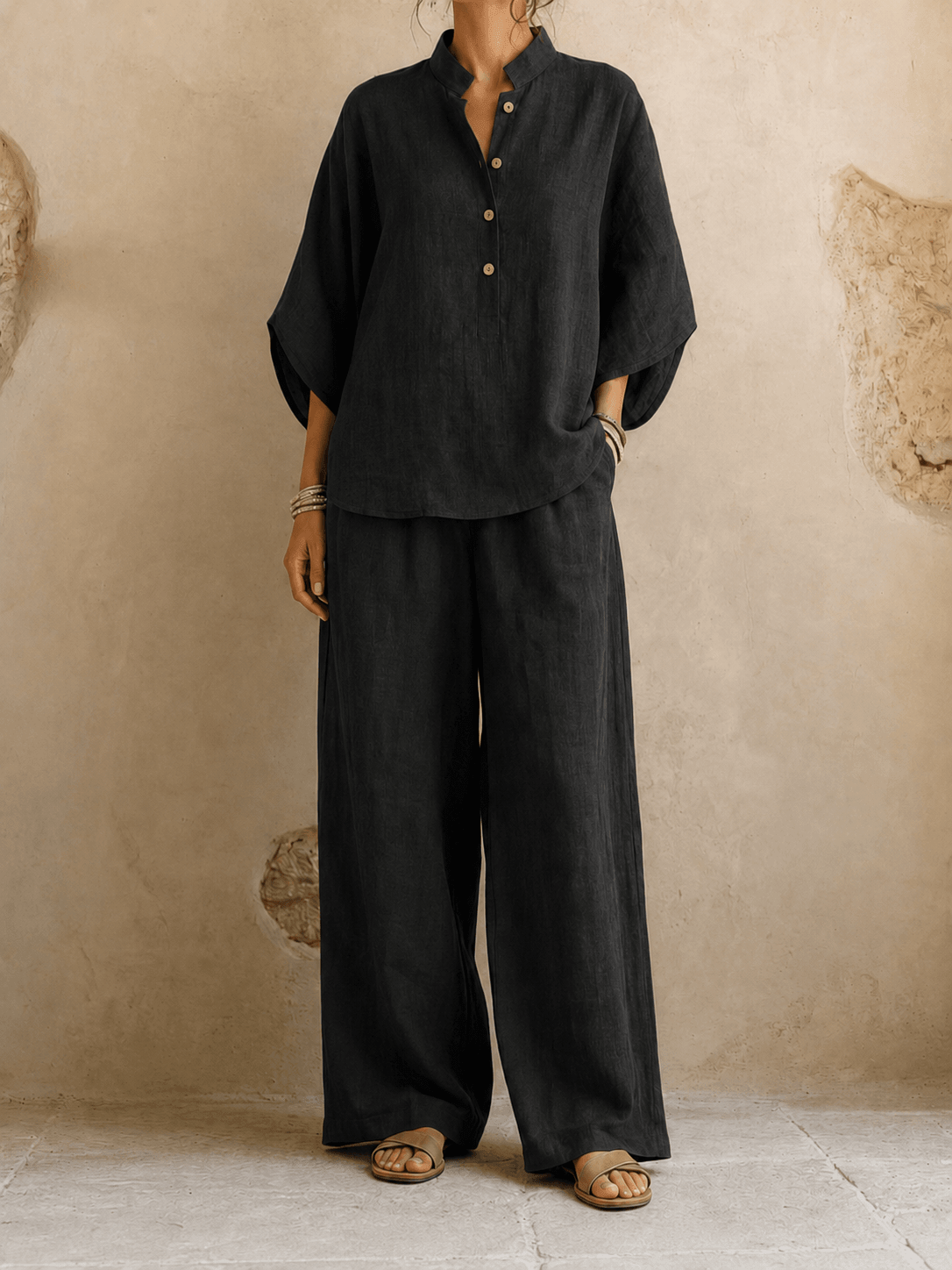 Maribel | Batwing Sleeves and Wide-Leg Trousers