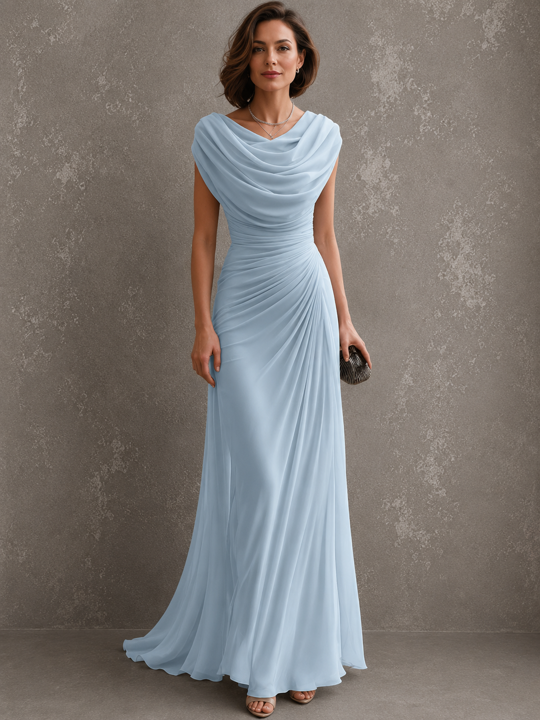 Jilliann | Draped Cowl-Neck Maxi Dress