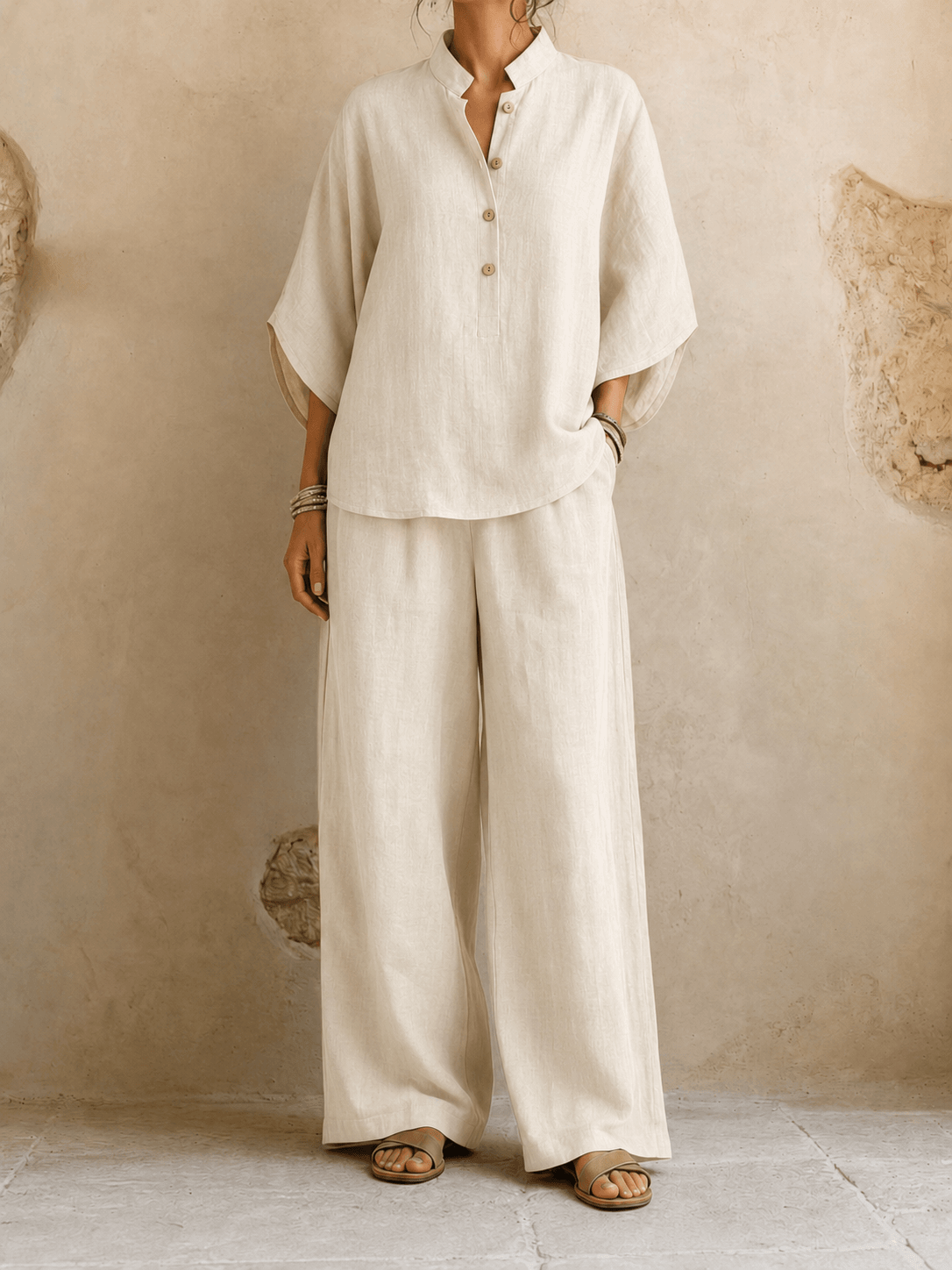 Maribel | Batwing Sleeves and Wide-Leg Trousers